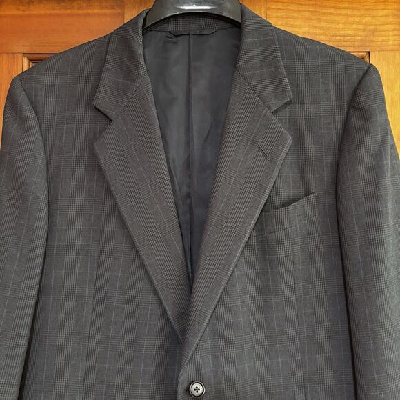 Hickey Freeman Boardroom Jacket Blazer Coat Men's Size 42R Blue Wool Houndstooth - Picture 2 of 11